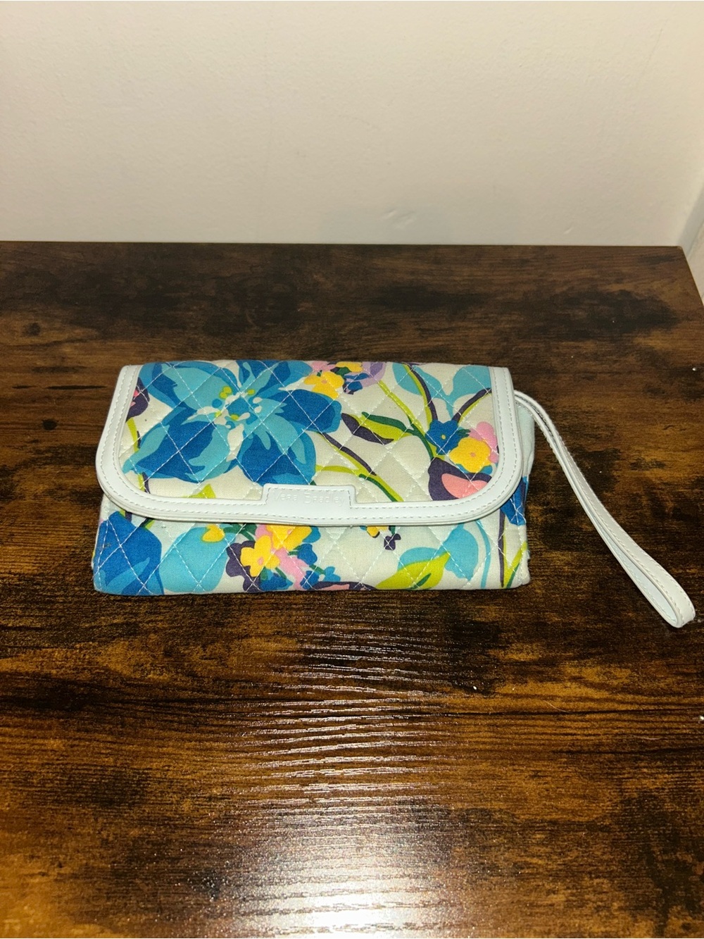 Vera Bradley Marian Floral Trimmed Wristlet